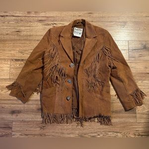 60s Pioneer Wear fringed leather jacket